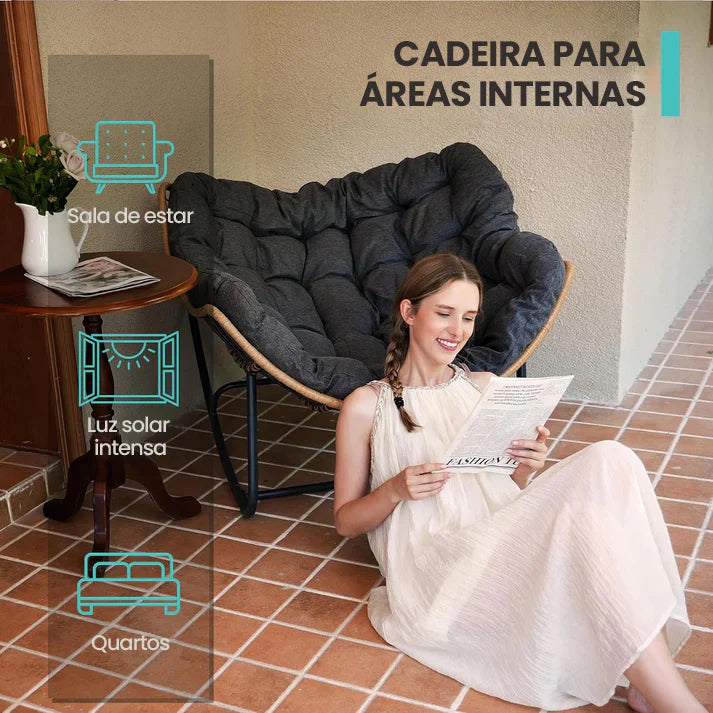 [COMPRE 1, LEVE 2] Poltrona de Balanço + Almofada 100% Algodão