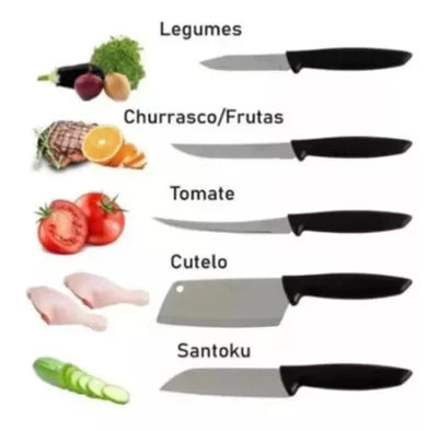 Jogo De Facas Chef Aço Inox - 9 peças